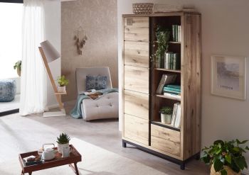 Bücherregal Wildeiche 100x40x200 bianco geölt VILLANDERS #239