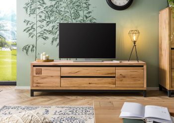 TV-Board Wildeiche 190x40x56 natur geölt VILLANDERS #153