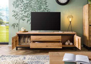 TV-Board Wildeiche 190x40x56 natur geölt VILLANDERS #153