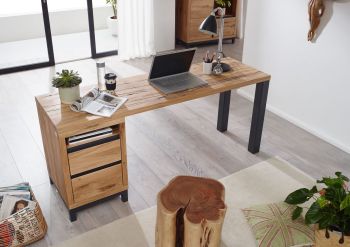 Schreibtisch Wildeiche 220x55x76 natur geölt VILLANDERS #142