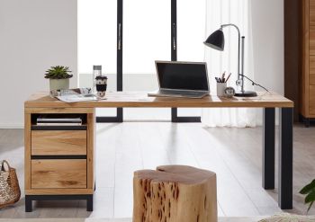 Schreibtisch Wildeiche 220x55x76 natur geölt VILLANDERS #142