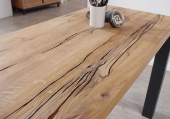 Schreibtisch Wildeiche 220x55x76 natur geölt VILLANDERS #142