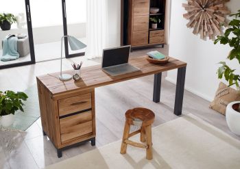 Schreibtisch Wildeiche 220x55x76 tabacco geölt VILLANDERS #345