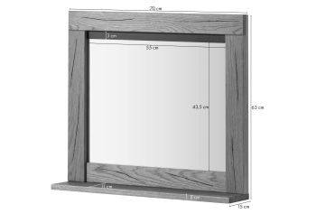 Spiegel Wildeiche / Zerreiche 70x15x63 natur geölt MONTREUX #55