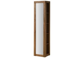 Standregal mit Spiegel Wildeiche / Zerreiche 44x37x190 natur geölt MONTREUX #61