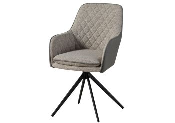 Polsterstuhl drehbar 55x60x86 hellgrau / grau HUGO #03