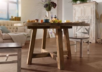 Esstisch Teak 120x120x78 natur unbehandelt BASSANO #146