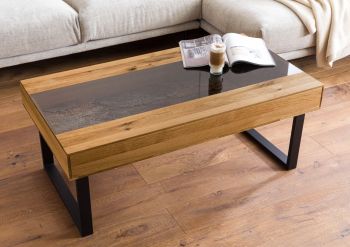 Couchtisch Wildeiche 120x65x45 natur geölt LINDAU #01