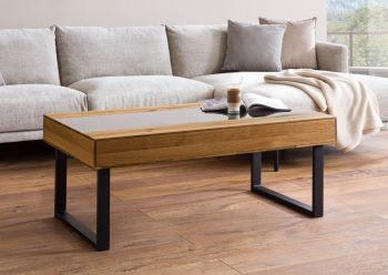 Couchtisch Wildeiche 120x65x45 natur geölt LINDAU #01