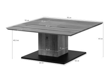Couchtisch Wildeiche 95x95x45 natur geölt LINDAU #03