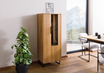 Highboard Wildeiche 55x43x145 natur geölt LINDAU #15