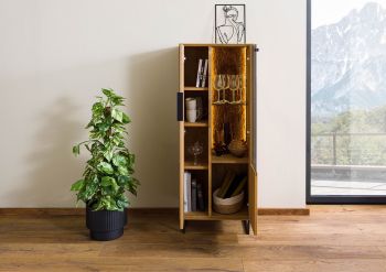 Highboard Wildeiche 55x43x145 natur geölt LINDAU #15