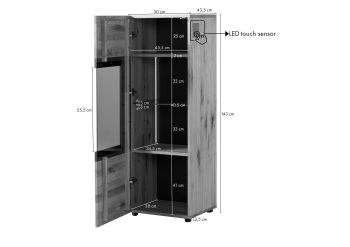 Highboard Wildeiche 50x43,5x143 natur geölt/lackiert KITZBÜHEL #105