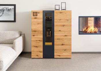 Highboard Wildeiche 116x43,5x143 natur geölt/lackiert KITZBÜHEL #107