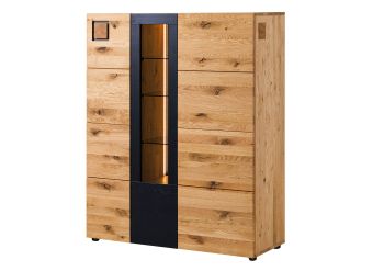 Highboard Wildeiche 116x43,5x143 natur geölt/lackiert KITZBÜHEL #107