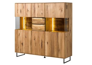 Highboard Wildeiche 148x43x144 natur geölt WIEN #226