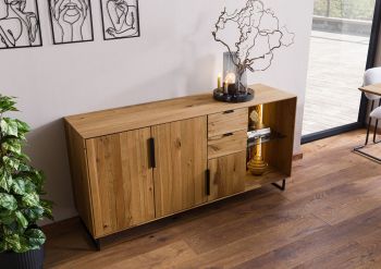 Sideboard Wildeiche 160x43x79 natur geölt LINDAU #08
