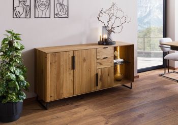 Sideboard Wildeiche 160x43x79 natur geölt LINDAU #08