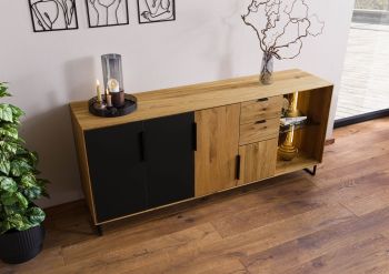 Sideboard Wildeiche 180x43x79 natur geölt LINDAU #109