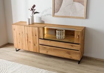 Sideboard Wildeiche 200x43x87 natur geölt WIEN #221