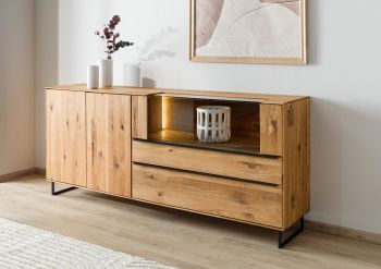 Sideboard Wildeiche 200x43x87 natur geölt WIEN #221