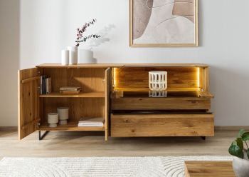 Sideboard Wildeiche 200x43x87 natur geölt WIEN #221