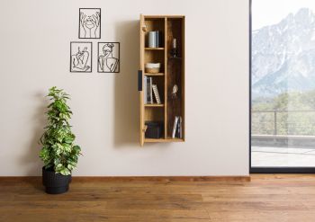 Hängevitrine Wildeiche 46x38x132 natur geölt LINDAU #12