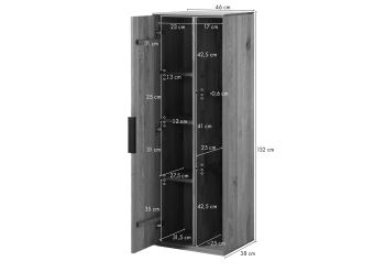 Hängevitrine Wildeiche 46x38x132 natur geölt LINDAU #12