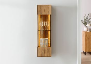 Hängevitrine Wildeiche 37x32x130 natur geölt WIEN #232