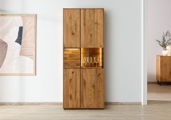 Schrank Wildeiche 80x43x200 natur geölt WIEN #240