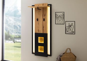 Wandgarderobe 64x30x160 Wildeiche natur lackiert / geölt KITZBÜHEL #134