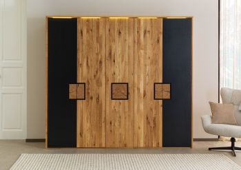 Kleiderschrank Wildeiche Basic 241x60x219 natur geölt/lackiert KITZBÜHEL #178