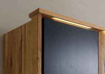 Kleiderschrank Wildeiche Basic 241x60x219 natur geölt/lackiert KITZBÜHEL #178