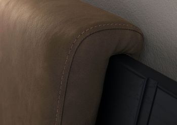 Bett inkl. Kopfteilkissen taupe Wildeiche 160x200x86 natur geölt/lackiert KITZBÜHEL #257