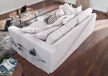 Hussensofa 3-Sitzer 236x138x76 weiß KINGSTON