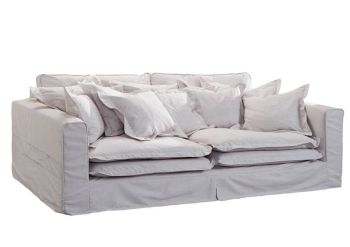 Hussensofa 3-Sitzer 236x138x76 weiß KINGSTON