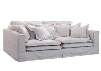 Hussensofa 3-Sitzer 236x138x76 weiß KINGSTON