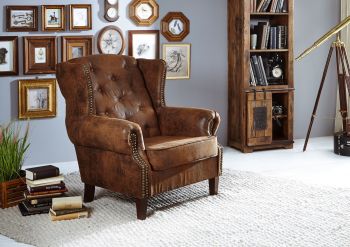 Ohrensessel 102x93x102 braun CHESTERFIELD