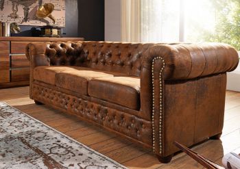 Sofa 203x86x72 braun CHESTERFIELD