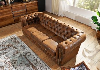 Sofa 203x86x72 braun CHESTERFIELD