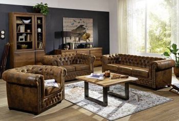 Sofa 203x86x72 braun CHESTERFIELD