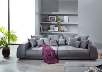 Bigsofa inkl. Hocker grau VANESSA #180
