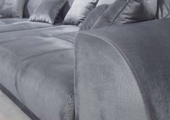 Bigsofa inkl. Hocker grau VANESSA #180