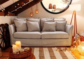Sofa 2-Sitzer 210x140x88 beige AMY