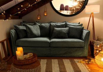 Sofa 2-Sitzer 210x140x88 grün AMY
