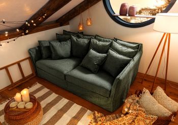 Sofa 2-Sitzer 210x140x88 grün AMY