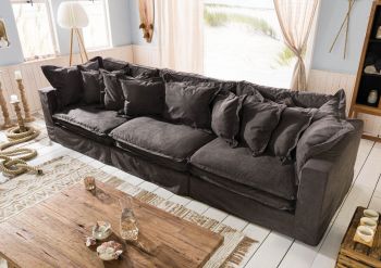 Sofa 3-Sitzer 341x117x90 dunkelgrau SYLT
