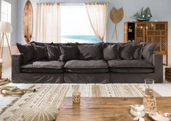 Sofa 3-Sitzer 341x117x90 dunkelgrau SYLT