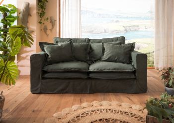 Hussensofa 2-Sitzer196x108x76 grün KINGSTON