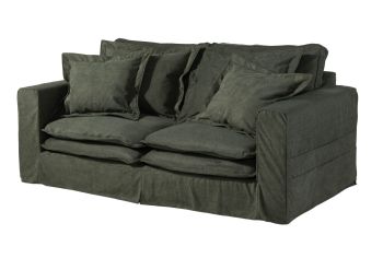 Hussensofa 2-Sitzer196x108x76 grün KINGSTON